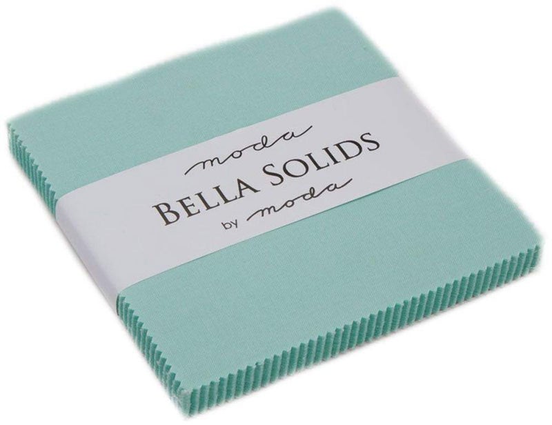 Moda Fabrics Aqua Moda Bella Solids Charm Pack by Moda Fabrics; 42-5"" Quilt Squares - Image 1